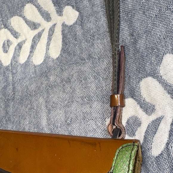 Olive Green Suede Prada Python Shoulder Bag - Picture 6 of 12